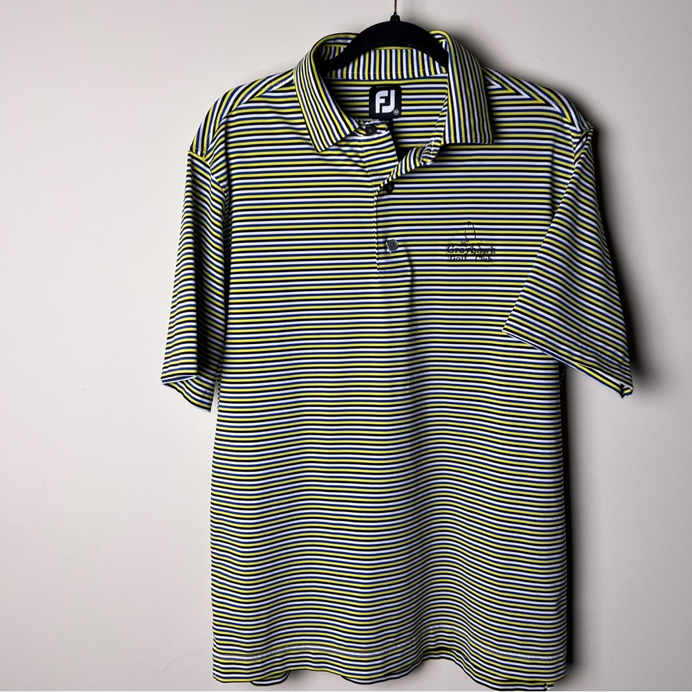 Men's Striped Polo Shirt - Black and Yellow